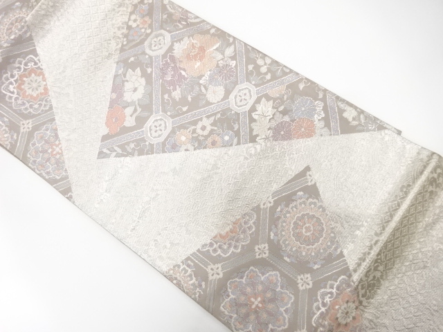 JAPANESE FUKURO OBI / WOVEN FLOWER CREST